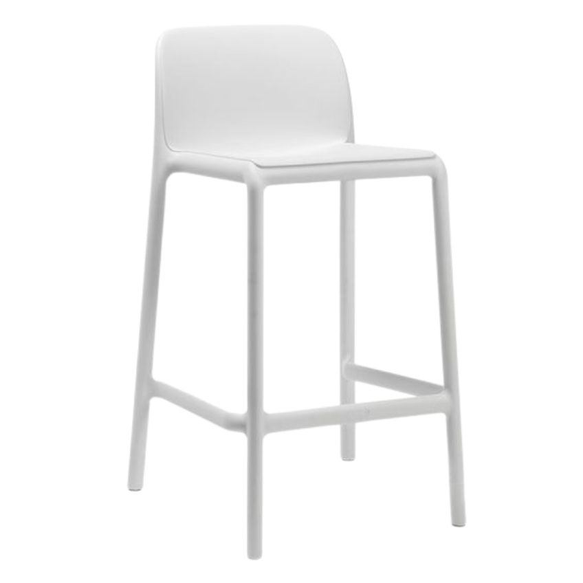 NARDI Bílá plastová barová židle Faro Mini 65 cm