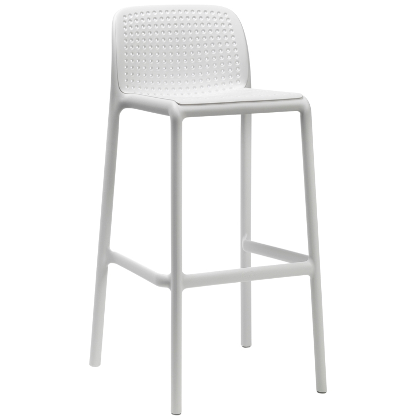 NARDI Bílá plastová barová židle Lido 76 cm