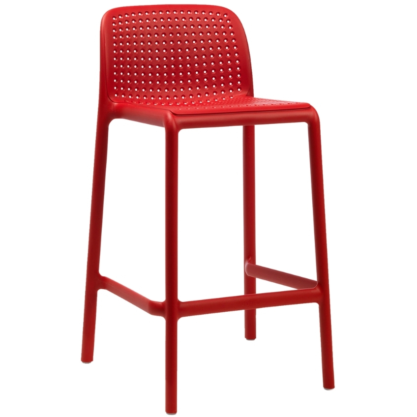 NARDI Červená plastová barová židle Lido Mini 65 cm