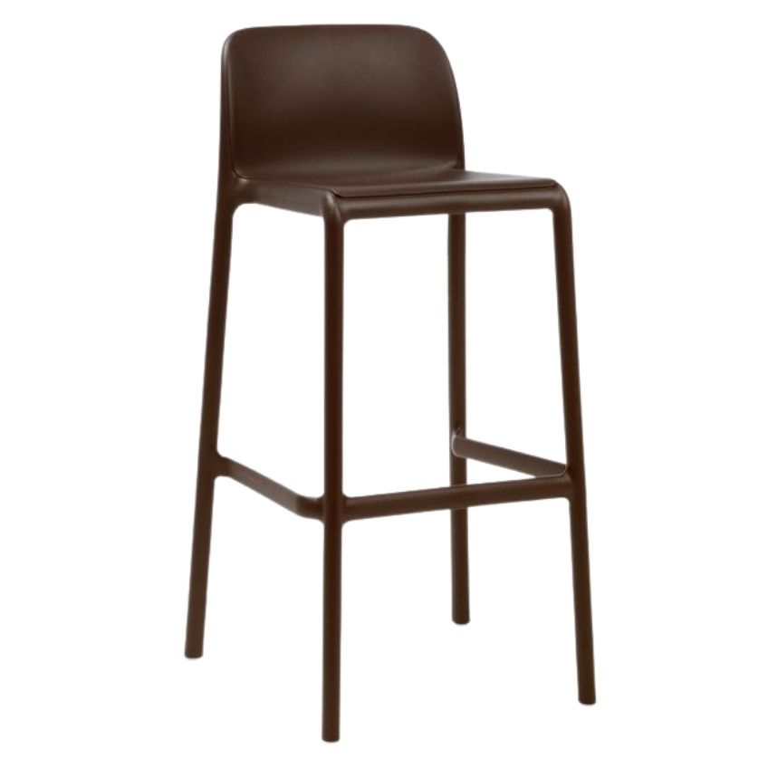 NARDI Hnědá plastová barová židle Faro 76 cm