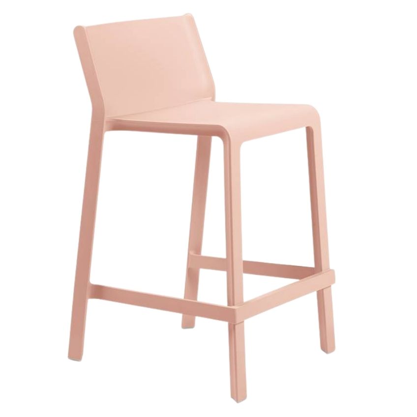 NARDI Lososově růžová plastová barová židle Trill 65 cm