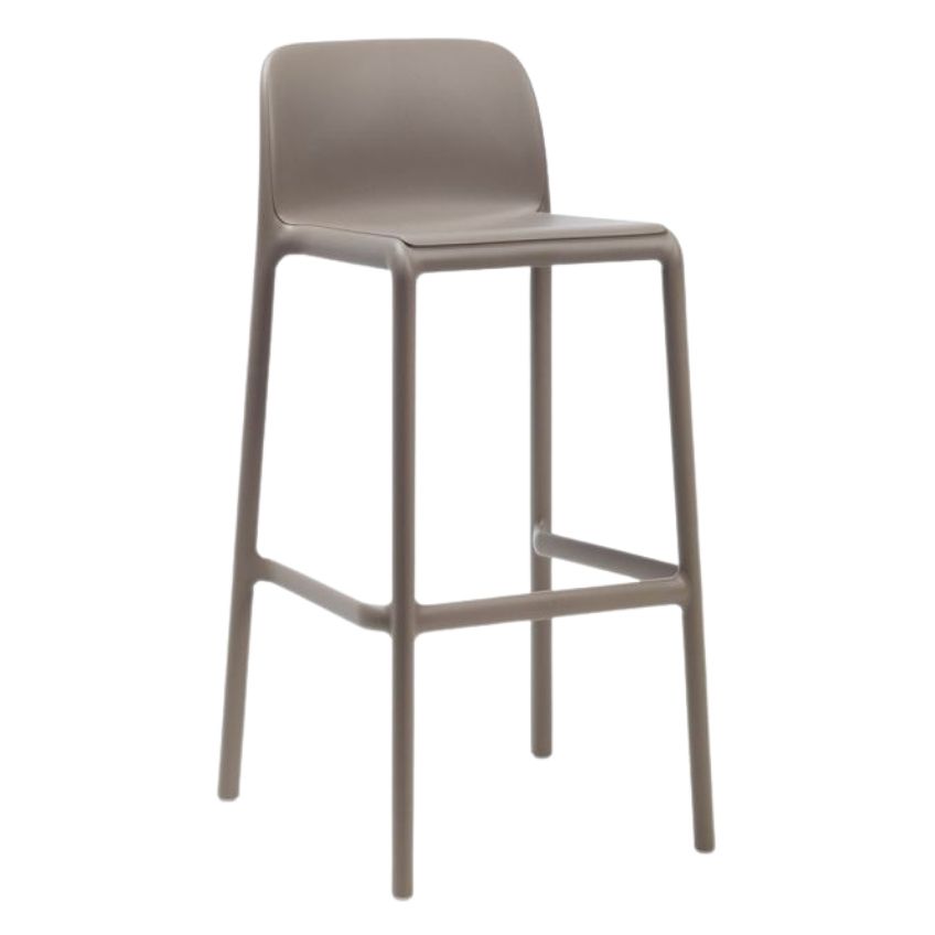 NARDI Šedo hnědá plastová barová židle Faro 76 cm