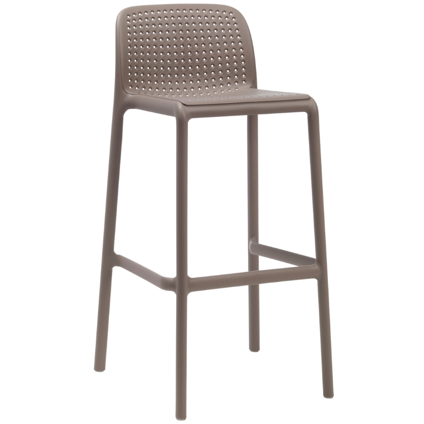 NARDI Šedo hnědá plastová barová židle Lido 76 cm