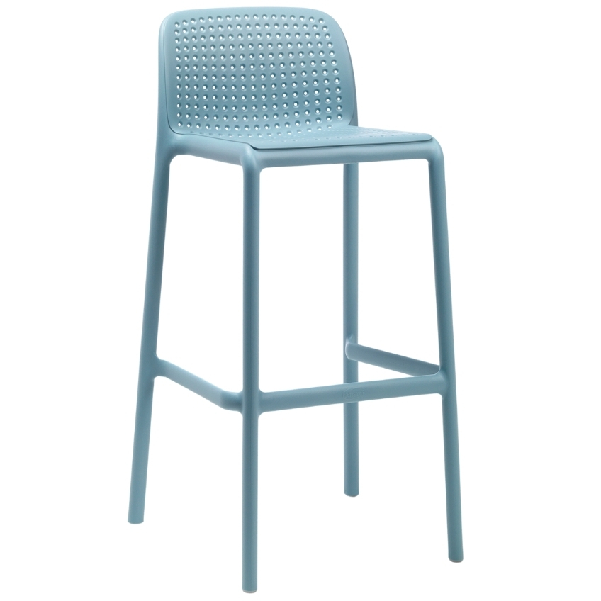 NARDI Světle modrá plastová barová židle Lido 76 cm