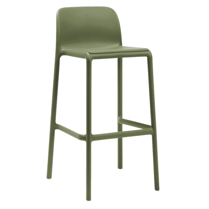 NARDI Zelená plastová barová židle Faro 76 cm