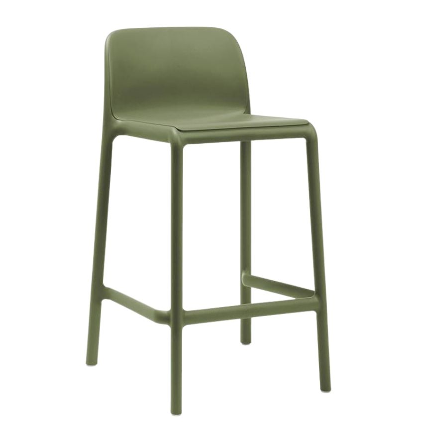 NARDI Zelená plastová barová židle Faro Mini 65 cm