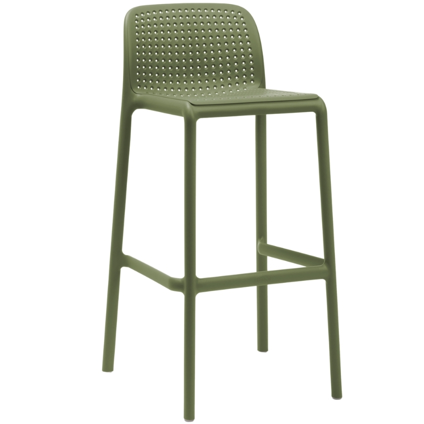 NARDI Zelená plastová barová židle Lido 76 cm