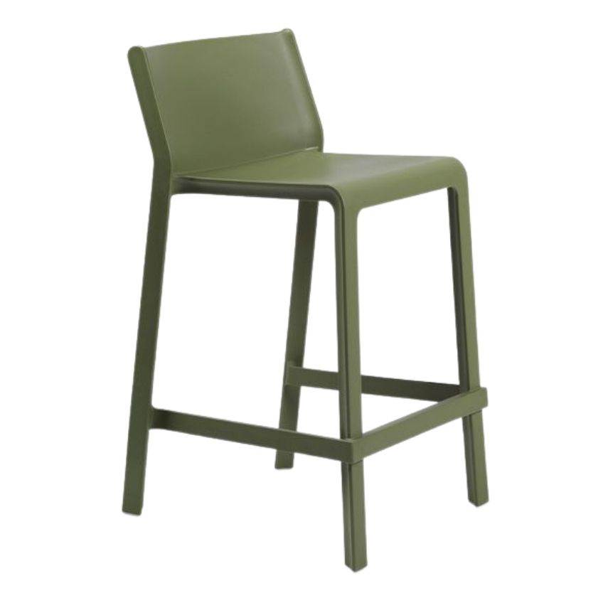NARDI Zelená plastová barová židle Trill 65 cm