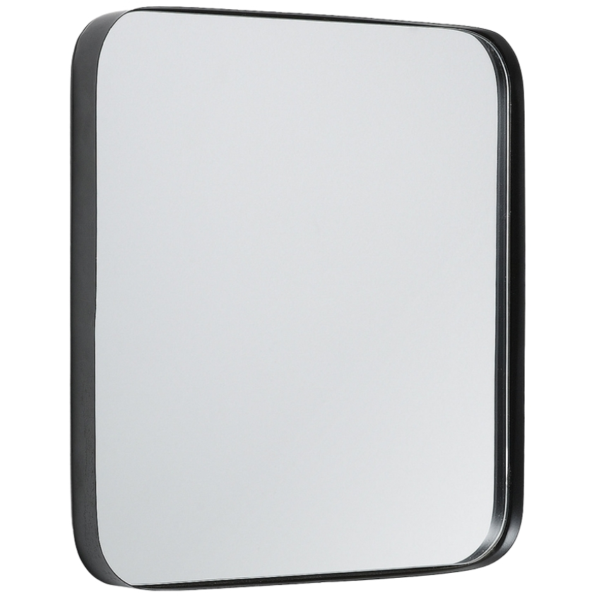Nástěnné černé kovové zrcadlo LaForma Marcus 40 x 40 cm