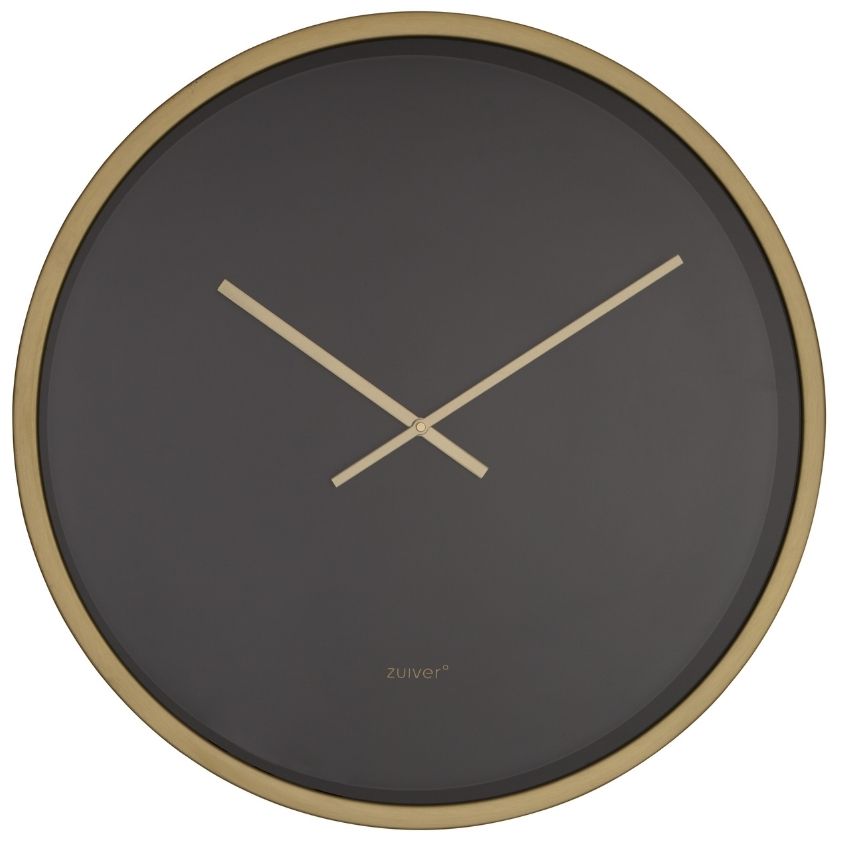 Nástěnné černo zlaté minimalistické hodiny ZUIVER BANDIT