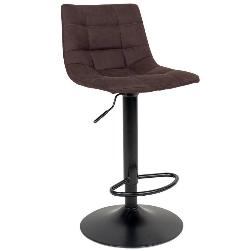 Nordic Living Tmavě hnědá látková barová židle Nellie 63-83 cm