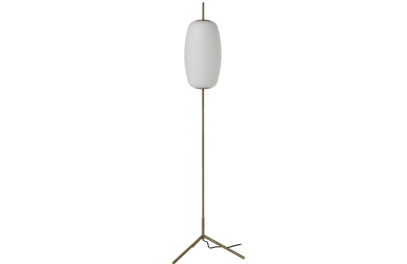 Opálově bílá skleněná stojací lampa Frandsen Silk