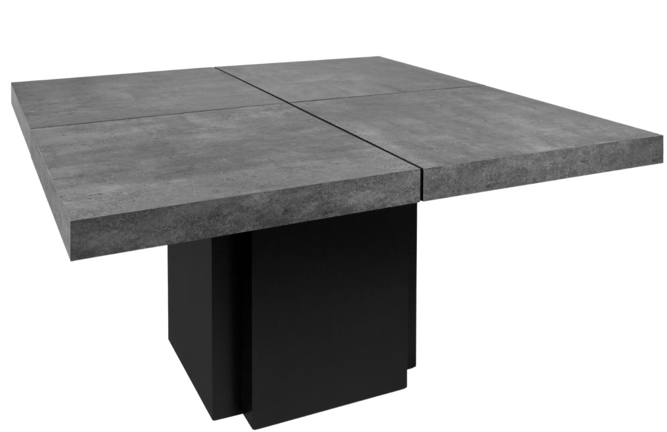 Porto Deco Betonově šedý dřevěný jídelní stůl Aveiro 150 x 150 cm
