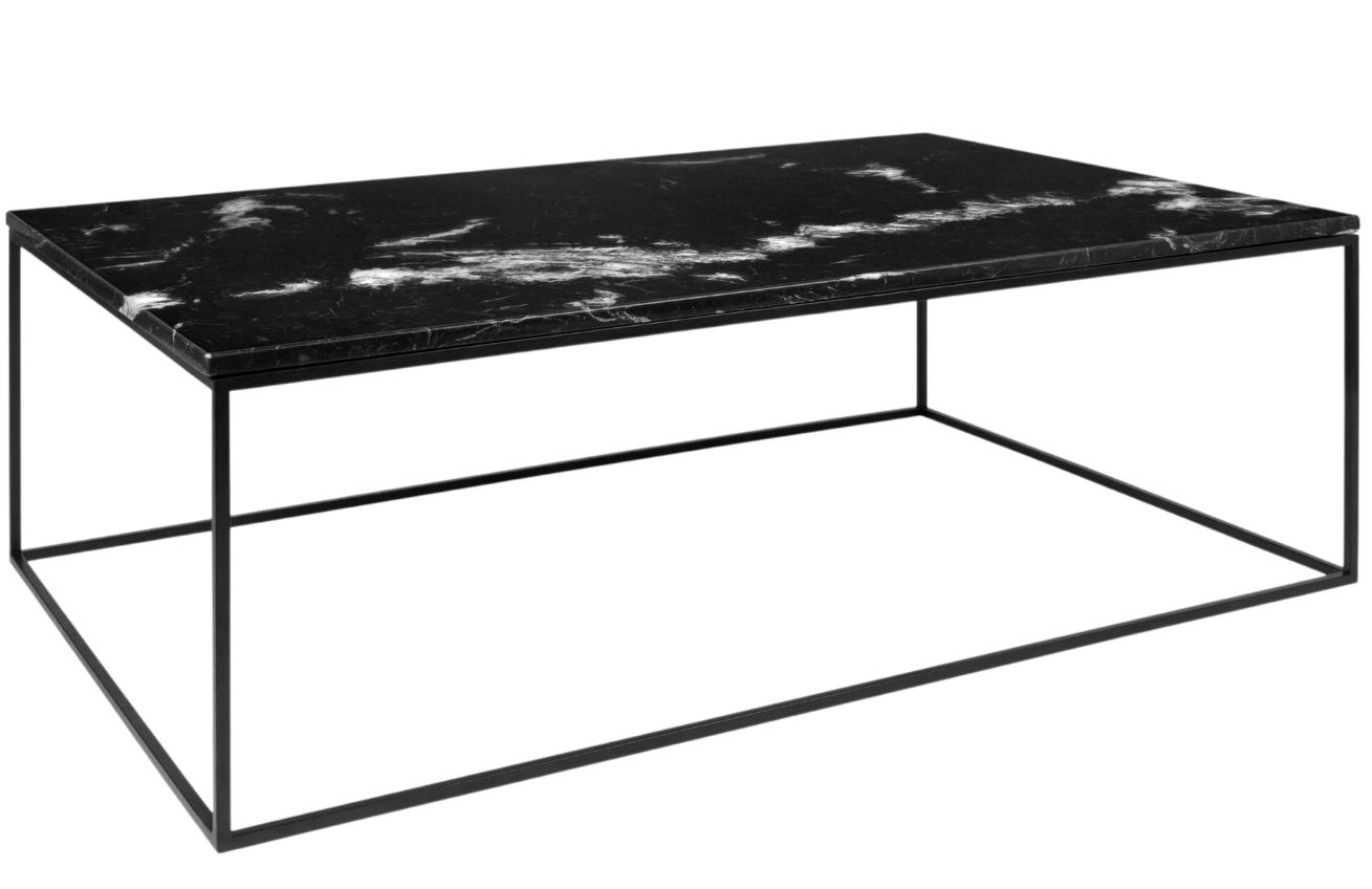 Porto Deco Černý mramorový konferenční stolek Amaro 120 x 75 cm s černou podnoží