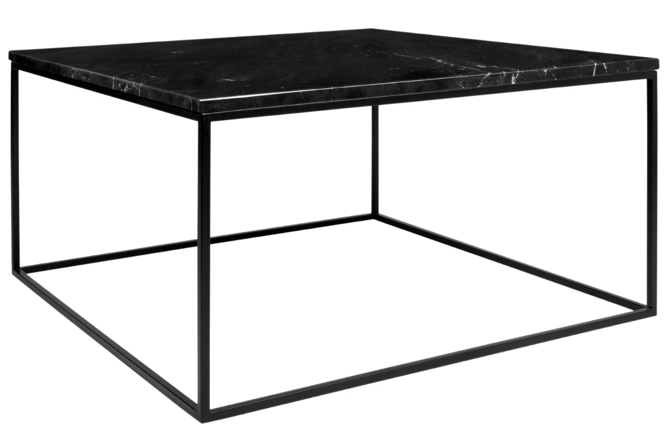 Porto Deco Černý mramorový konferenční stolek Amaro III 75x75 cm