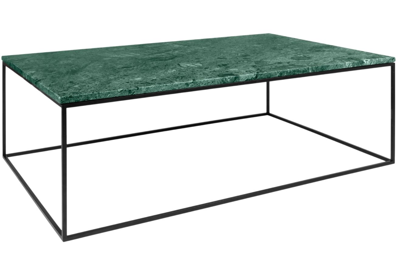 Porto Deco Zelený mramorový konferenční stolek Amaro 120 x 75 cm s černou podnoží