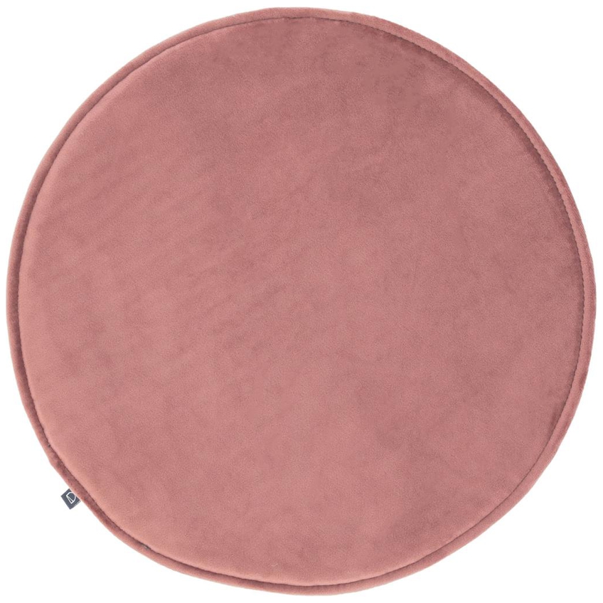 Růžový kulatý sametový podsedák LaForma Rimca ⌀ 35 cm
