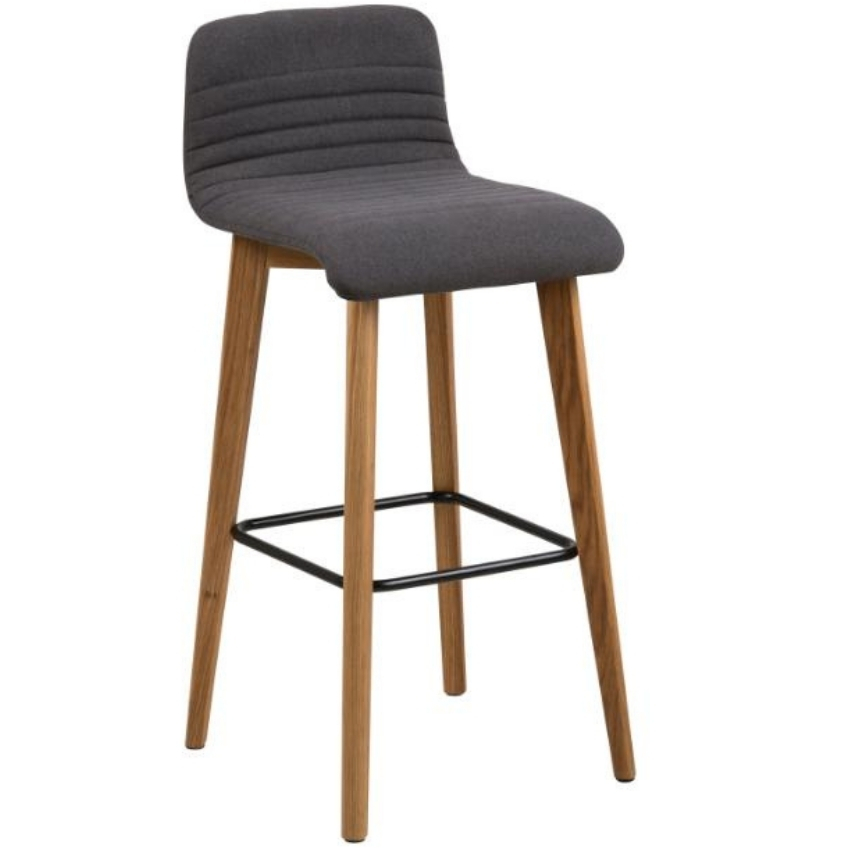 SCANDI Antracitově šedá barová židle Areta 79 cm