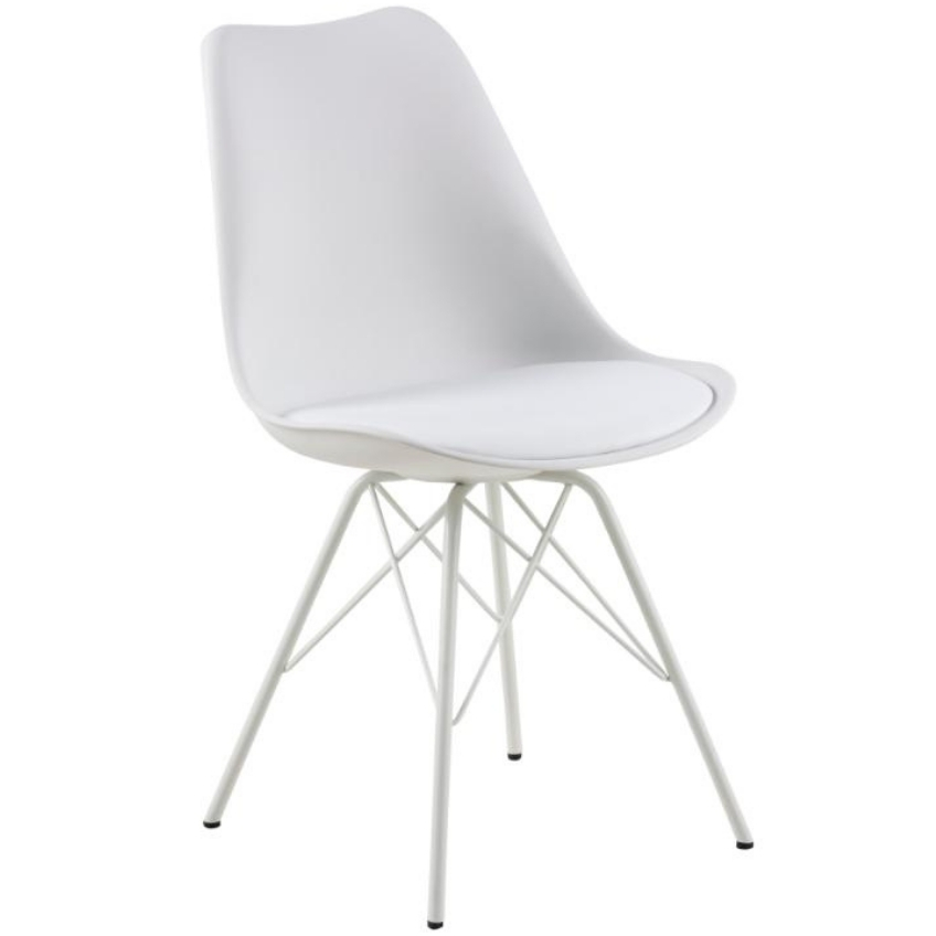 SCANDI Bílá plastová jídelní židle Erisa