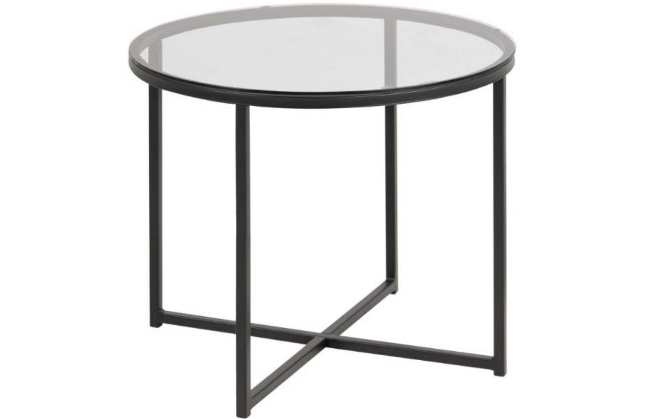 SCANDI Kouřově šedý skleněný konferenční stolek Claire 55 cm