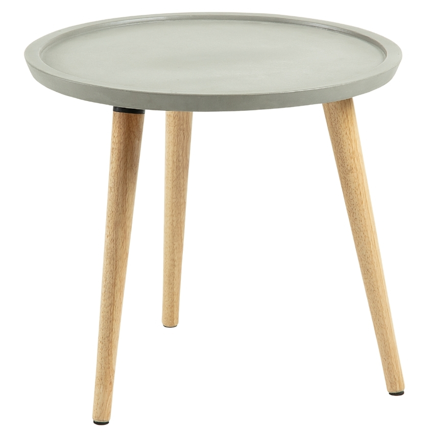 Šedý cementový kulatý odkládací stolek LaForma Livy 40 cm