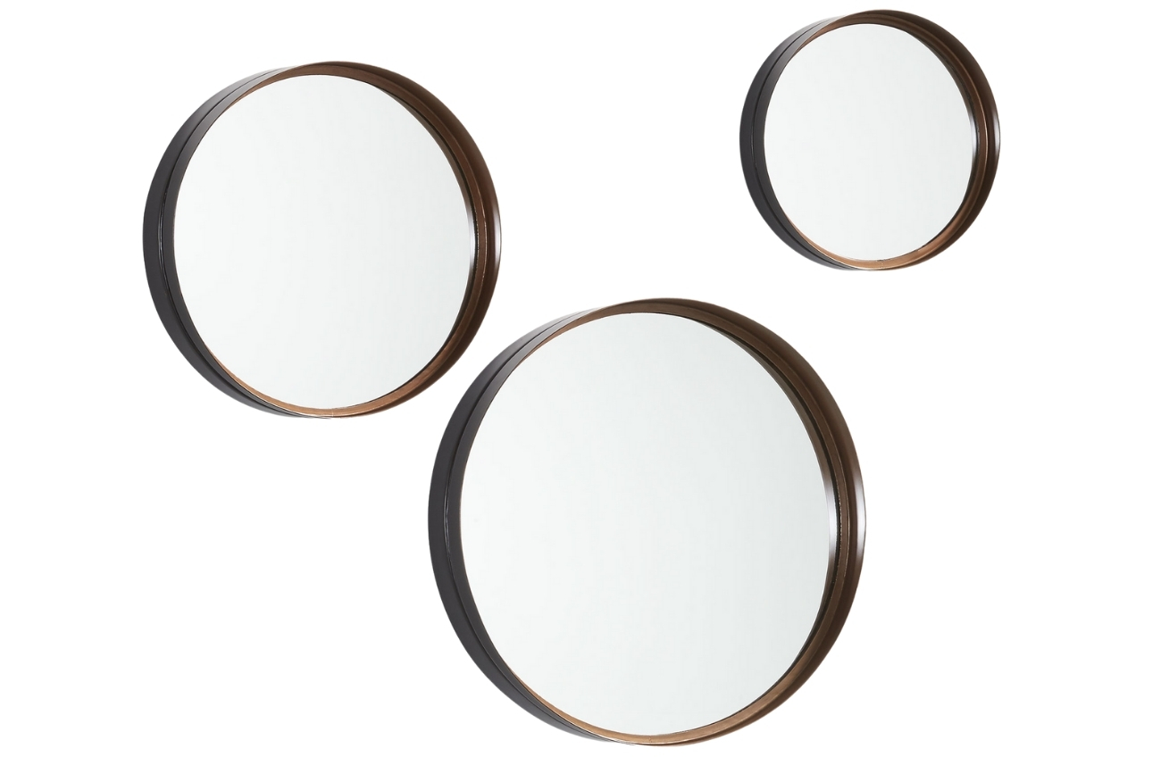 Set tří měděných zrcadel LaForma Rem