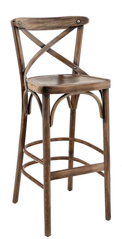 SitBe Buková barová židle Shelby s patinou 76 cm