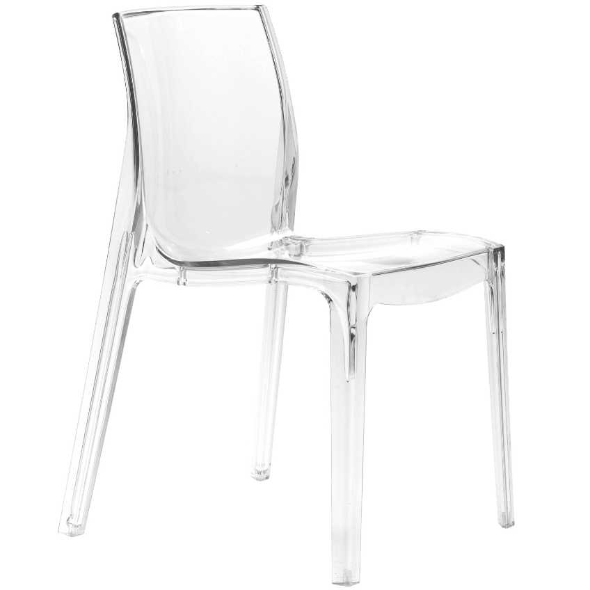 SitBe Transparentní plastová jídelní židle Simple Chair