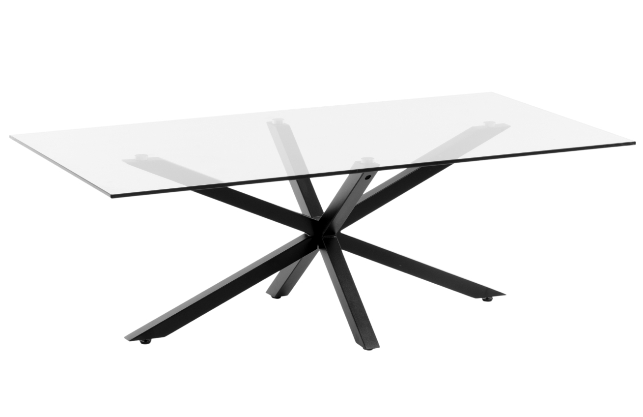 Skleněný konferenční stolek LaForma Argon s kovovou podnoží 130 x 70 cm
