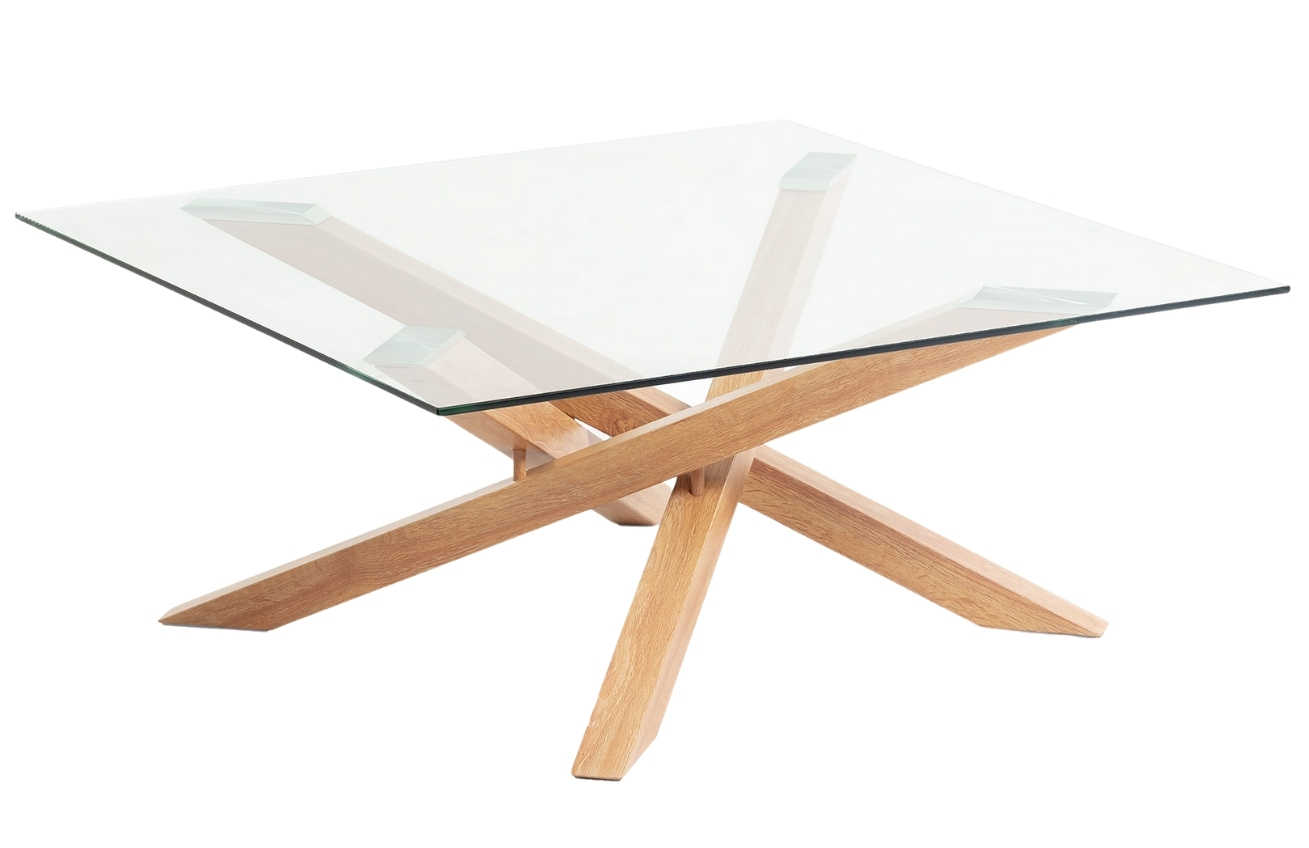 Skleněný konferenční stolek LaForma Mikado 90 x 90 cm