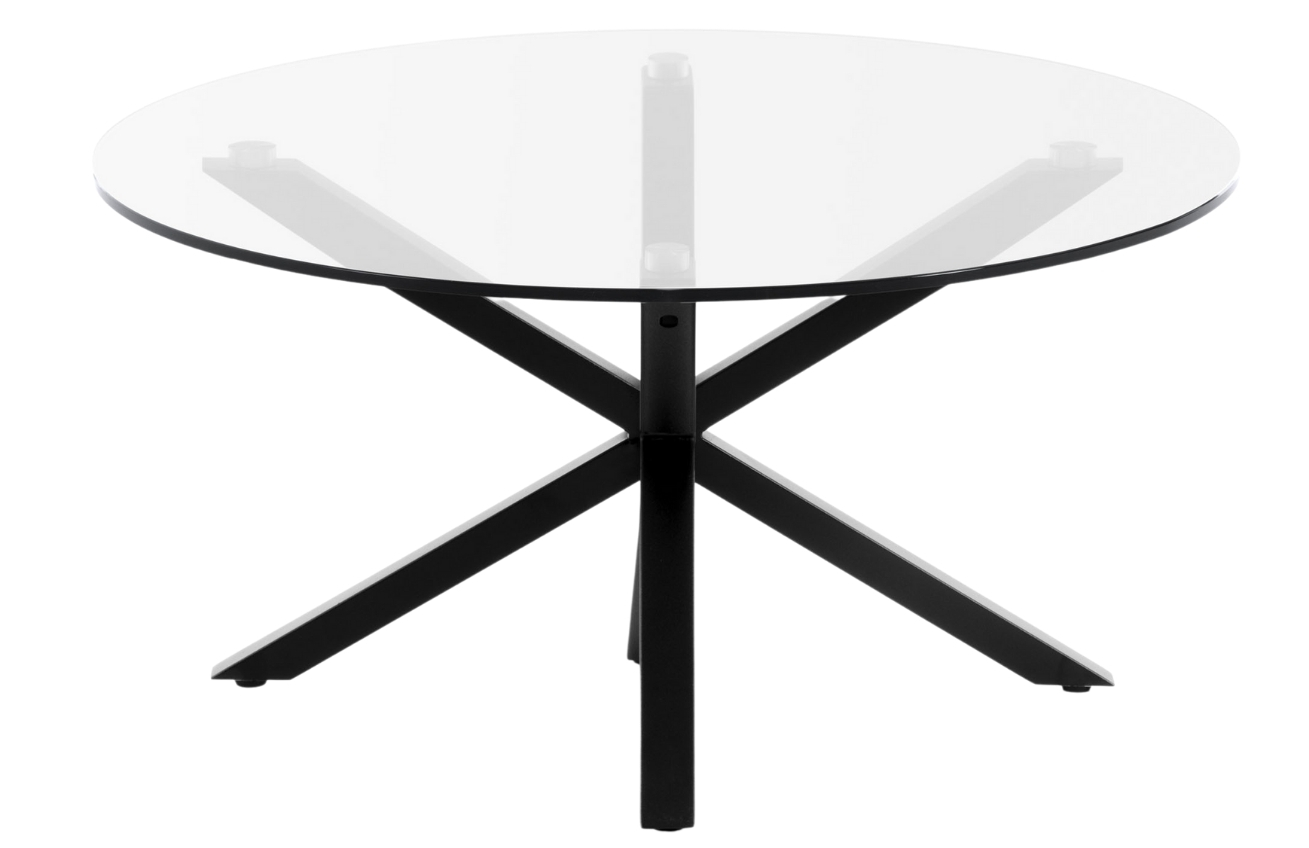 Skleněný kulatý konferenční stolek LaForma Arya Ø 82 cm s černou podnoží