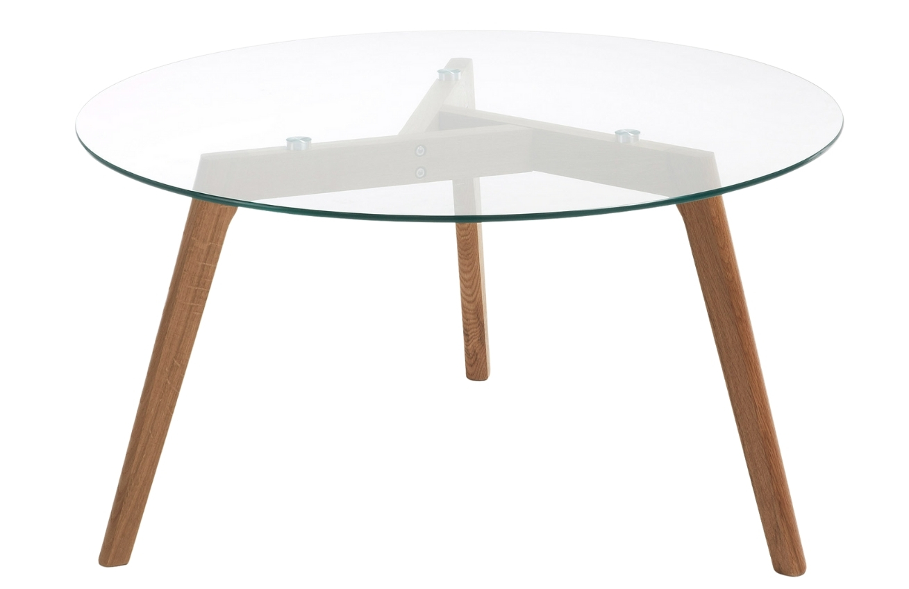 Skleněný kulatý konferenční stolek LaForma Brick 90 cm