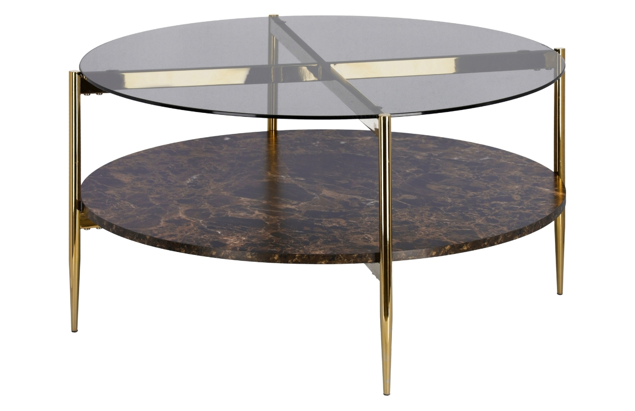 Skleněný kulatý konferenční stolek LaForma Kamilah 84 cm