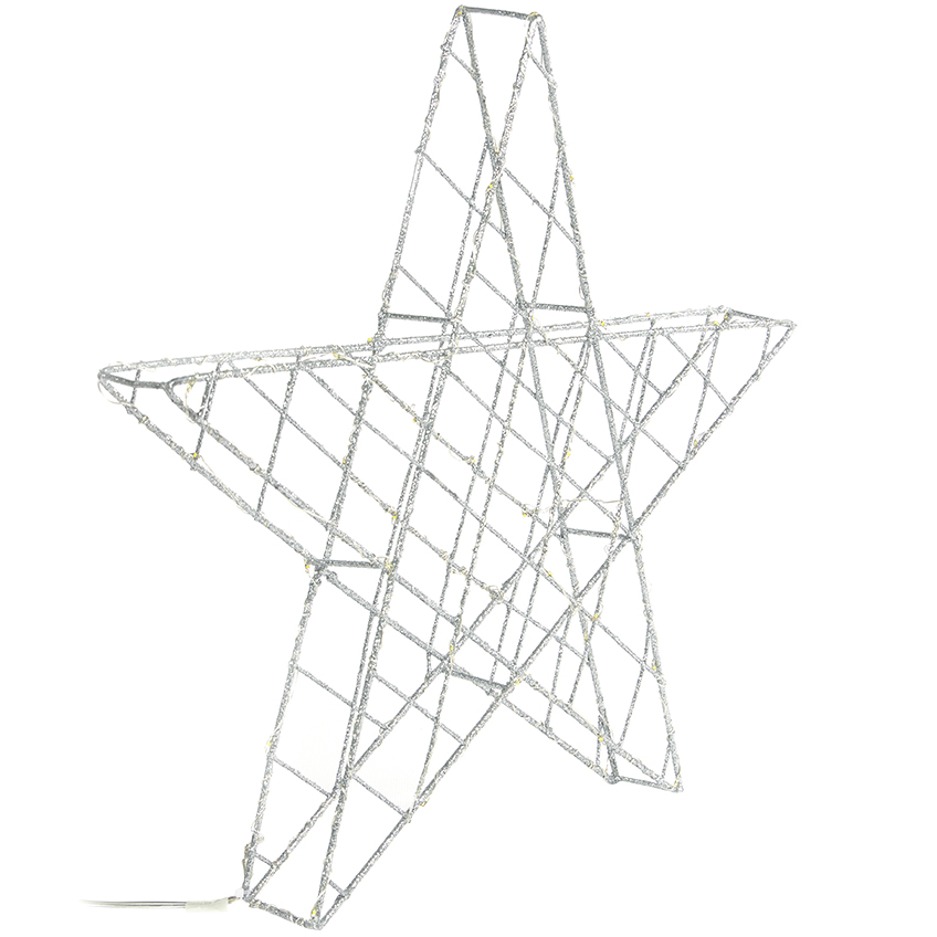 Stříbrná vánoční světelná dekorace ve tvaru hvězdy LaForma Orazia