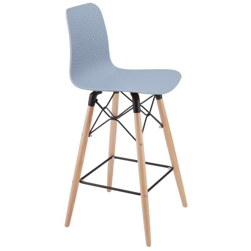 Světle modrá plastová barová židle Marckeric Golf-3 71 cm