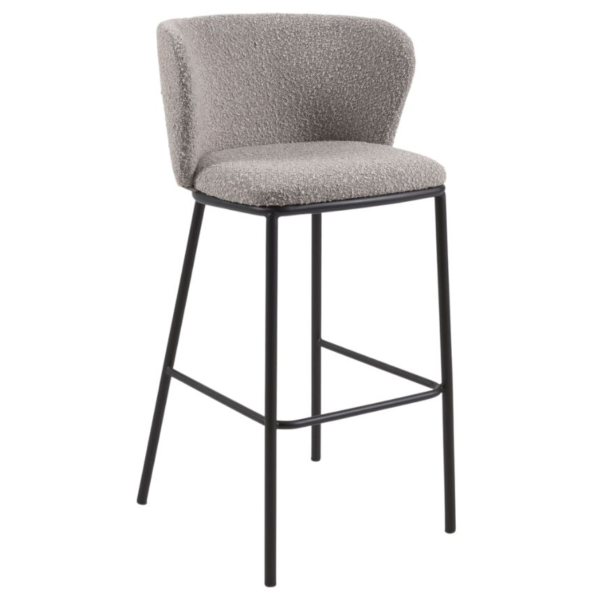 Světle šedá látková barová židle LaForma Ciselia 75 cm