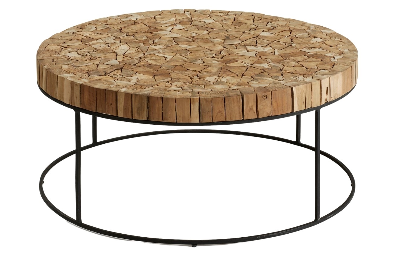 Teakový kulatý konferenční stolek LaForma Olos 80 cm
