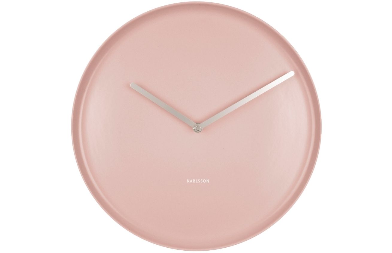 Time for home Růžové kulaté nástěnné hodiny Ola 35 cm