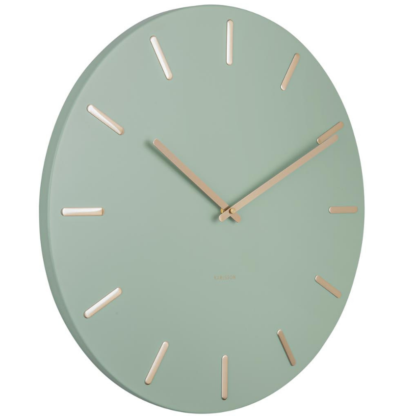 Time for home Zeleno zlaté nástěnné hodiny Torguen 45 cm