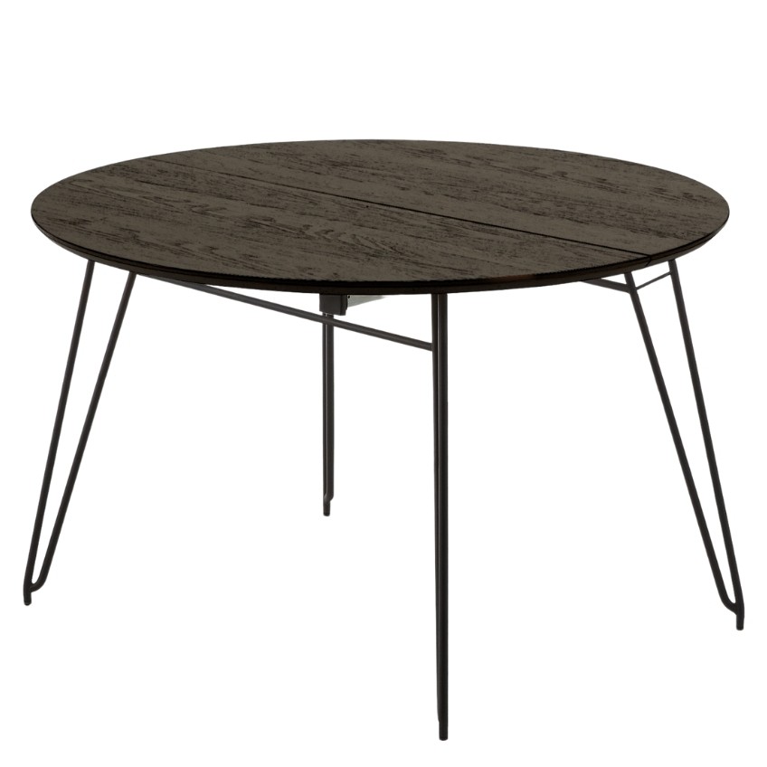 Tmavě hnědý dřevěný rozkládací stůl LaForma Norfort 120-200x120 cm