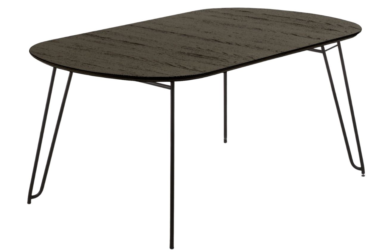 Tmavě hnědý jasanový rozkládací stůl LaForma Norfort 170-320x100 cm