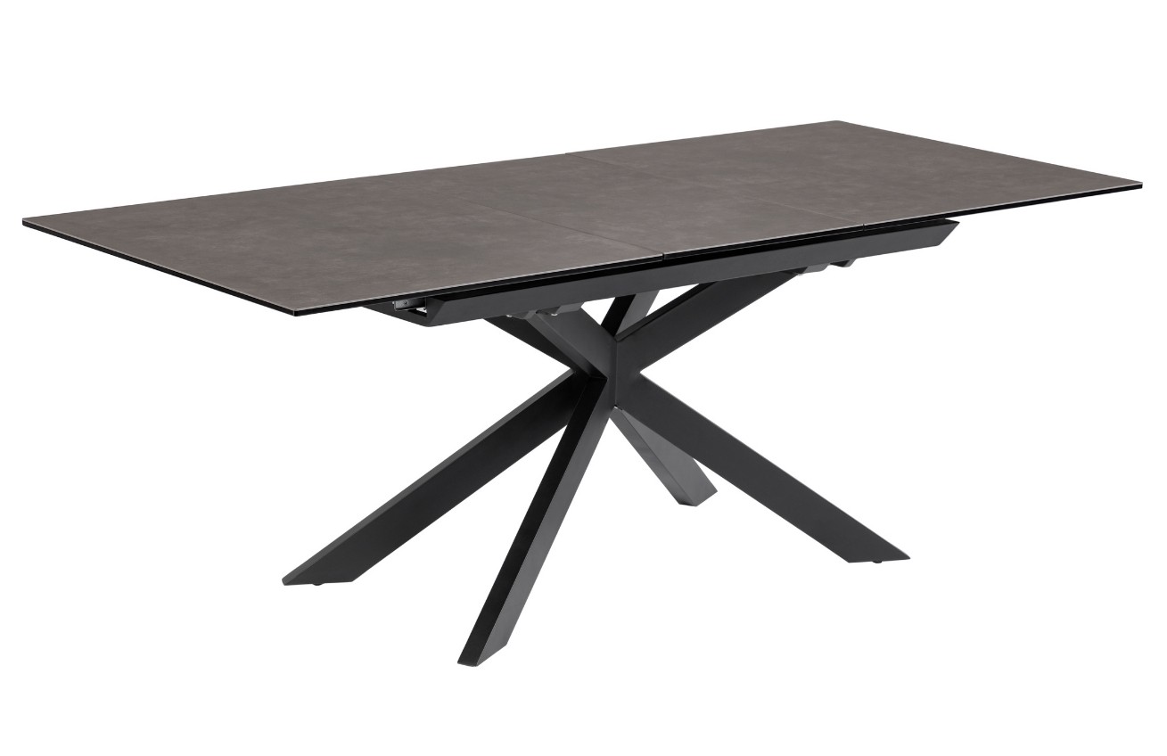 Tmavě hnědý keramický rozkládací jídelní stůl LaForma Atminda 160/210x90 cm