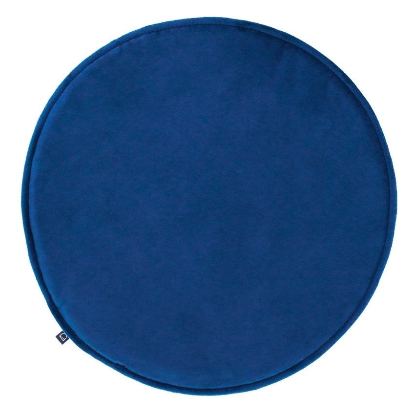 Tmavě modrý kulatý sametový podsedák LaForma Rimca ⌀ 35 cm