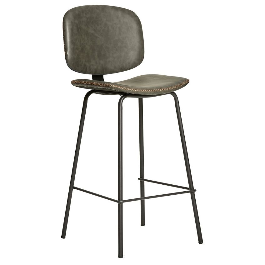 Tmavě šedá koženková barová židle Marckeric Mali 73 cm