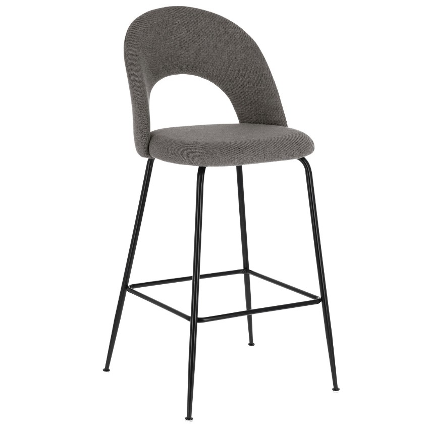 Tmavě šedá látková barová židle LaForma Mahalia 63 cm