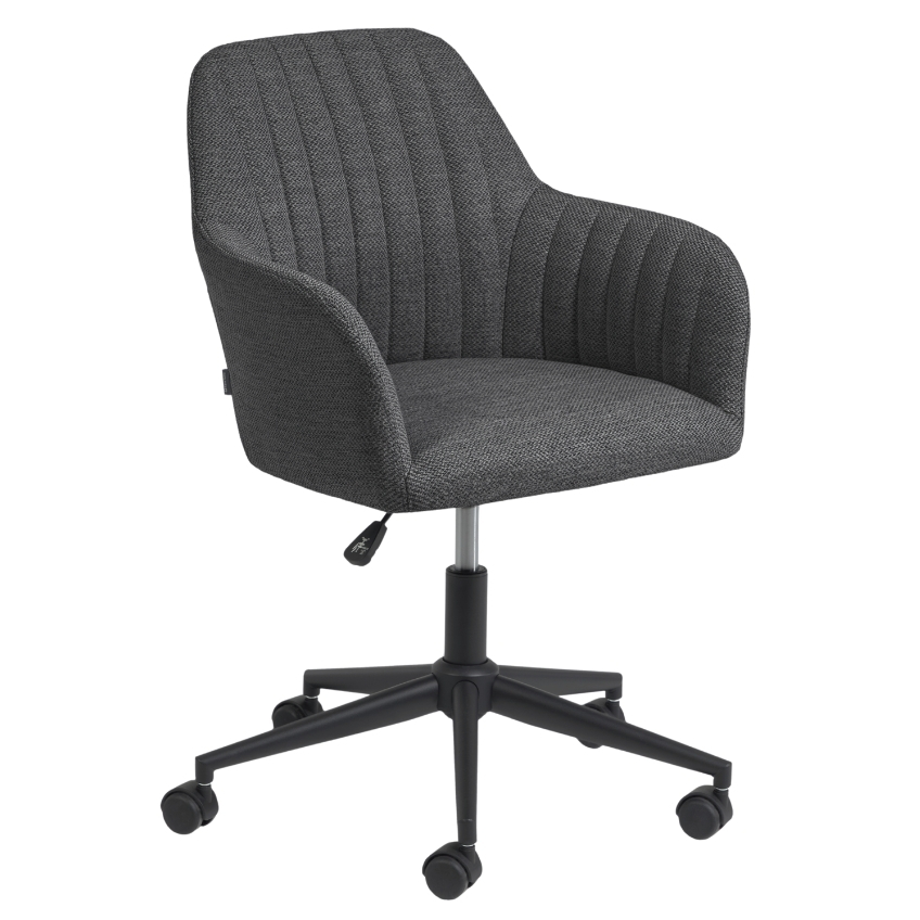 Tmavě šedá látková konferenční židle LaForma Madina na kolečkách