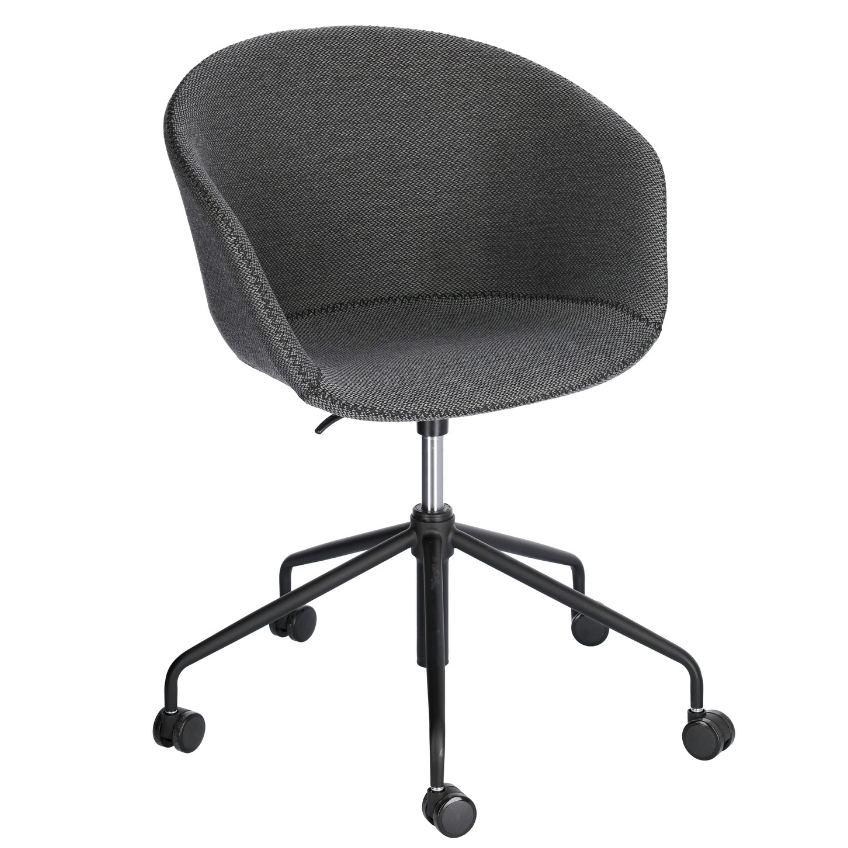 Tmavě šedá látková konferenční židle LaForma Zadine na kolečkách