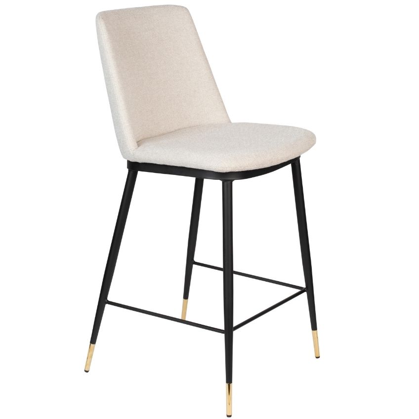 White Label Living Béžová látková barová židle WLL LIONEL 65 cm