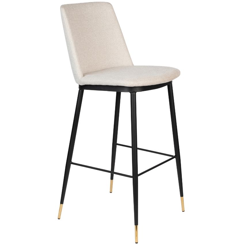 White Label Living Béžová látková barová židle WLL LIONEL 75 cm
