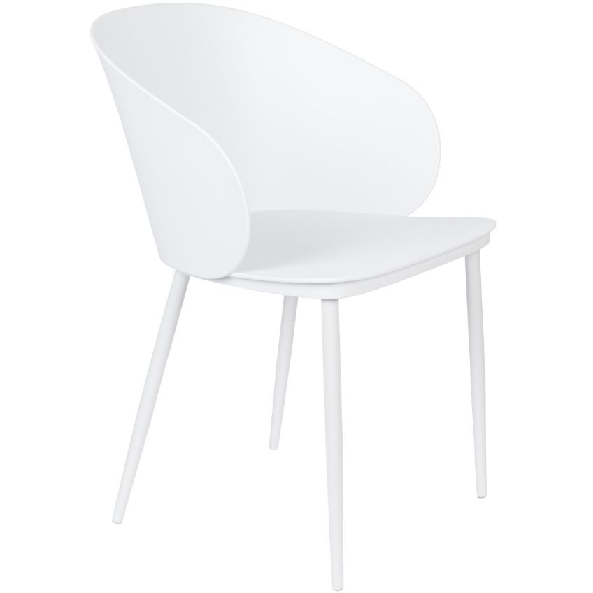 White Label Living Bílá plastová jídelní židle WLL Gigi